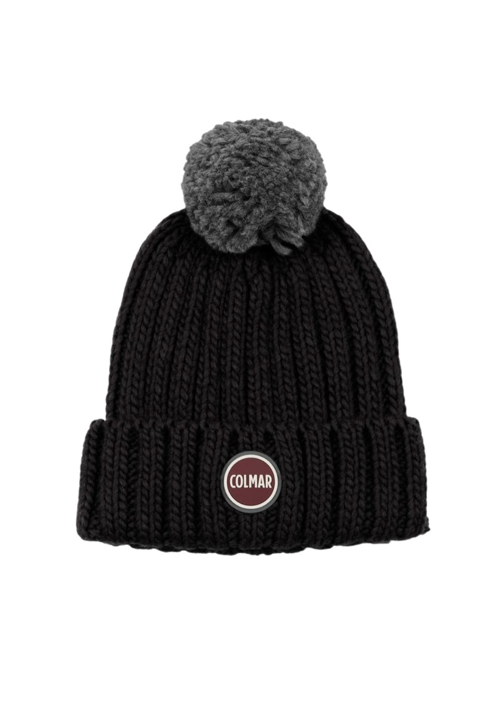 Cappelli Complit  Beanie berretto grigio lana con tulle e pon pon