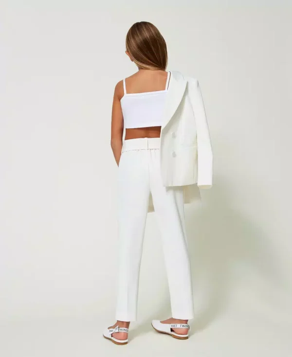 Twinset Pantaloni a Sigaretta in Crêpe - immagine 2