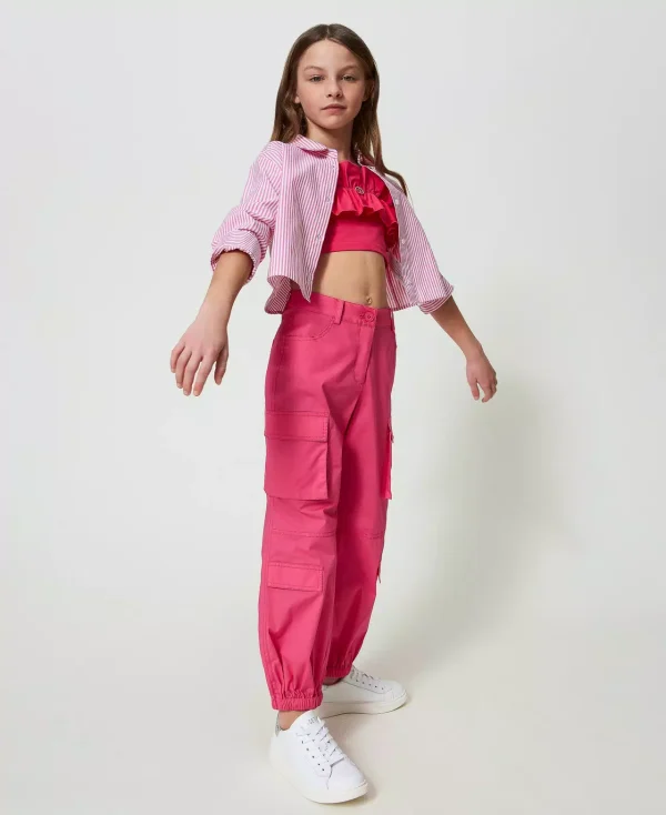 Twinset Pantaloni cargo in Popeline - immagine 4