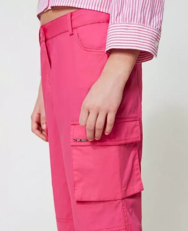 Twinset Pantaloni cargo in Popeline - immagine 2