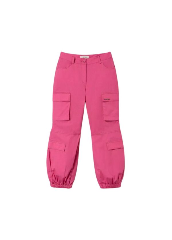 Twinset Pantaloni cargo in Popeline